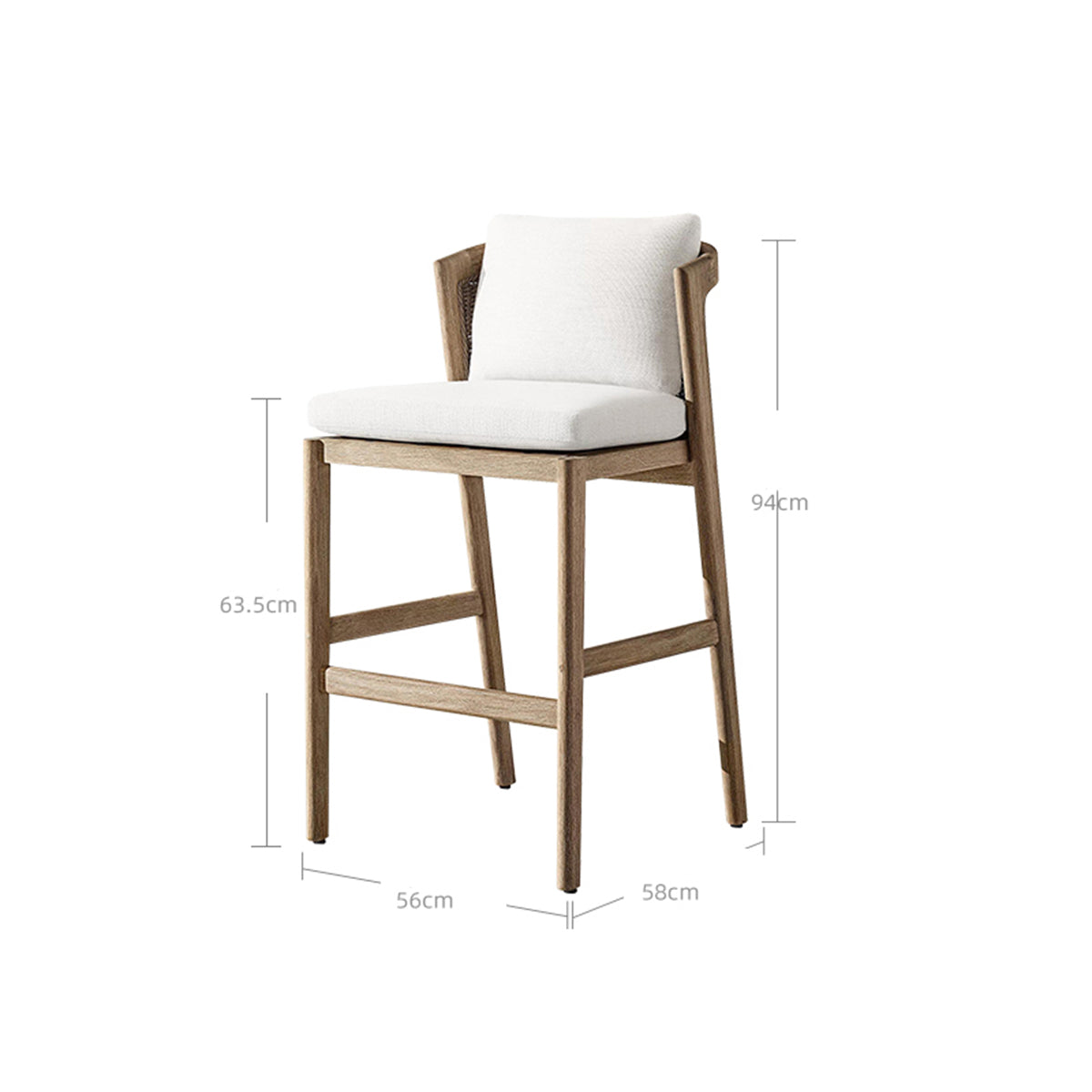 malta teak bar chair 0.94m all 1