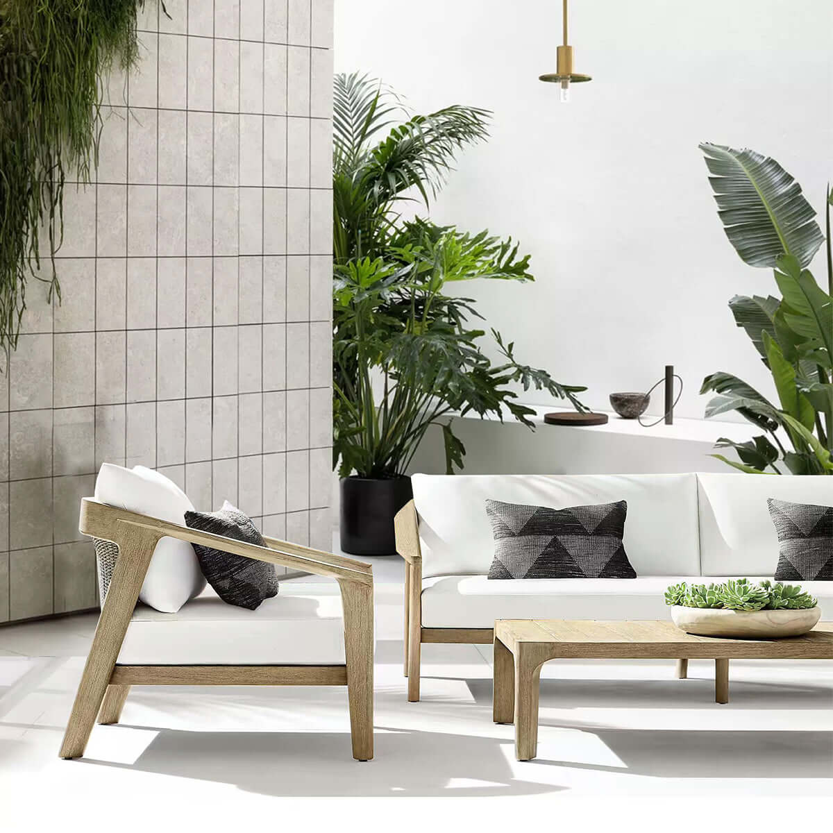 malta teak rattan sofa single mocha 1