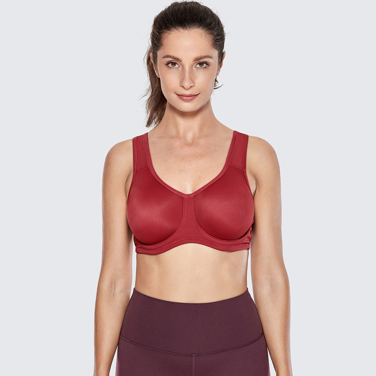 max control high impact workout bra all red 1