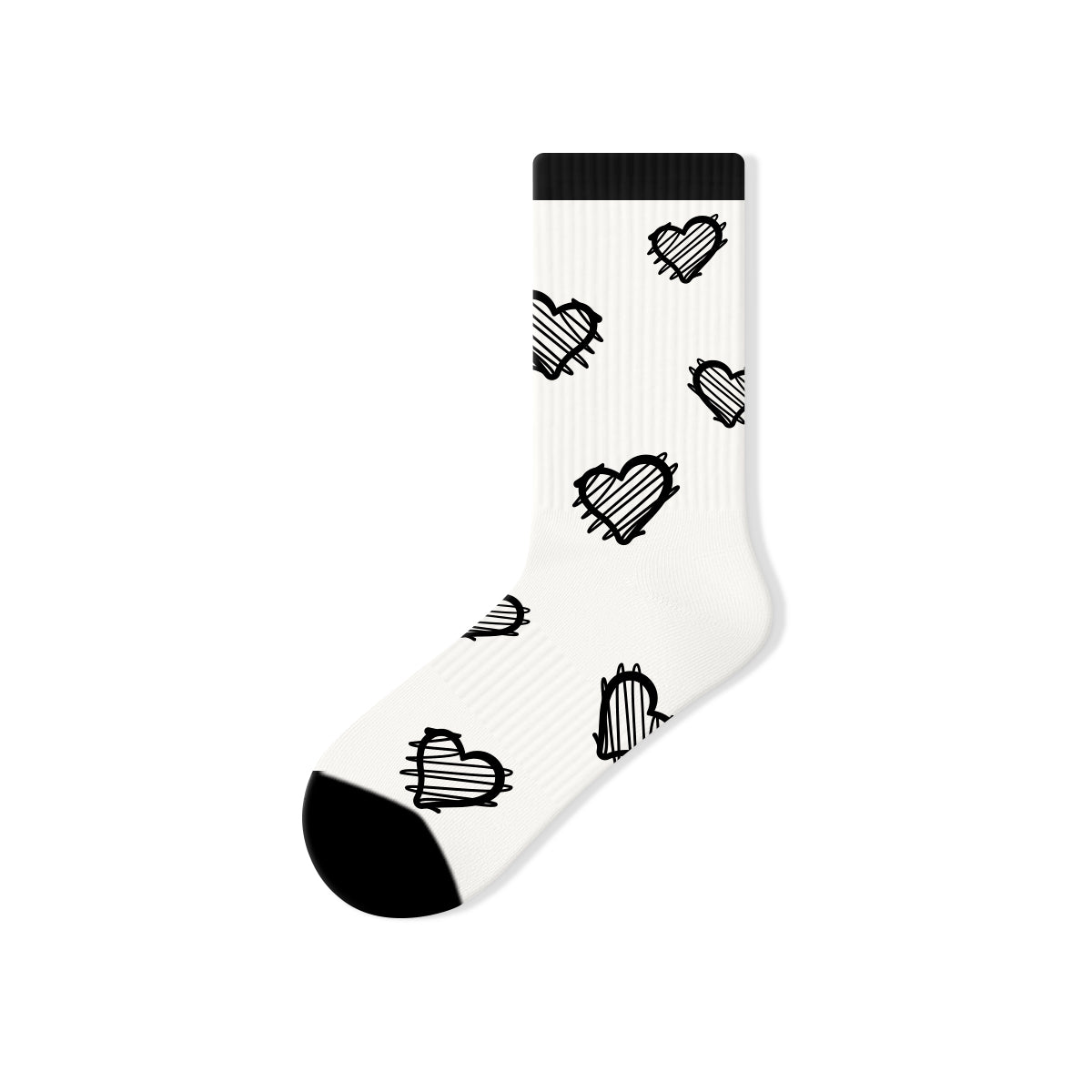 Black & White Graffiti Graphic Mid - Calf Socks – Men's 5 - Pair All - Season Streetwear Set