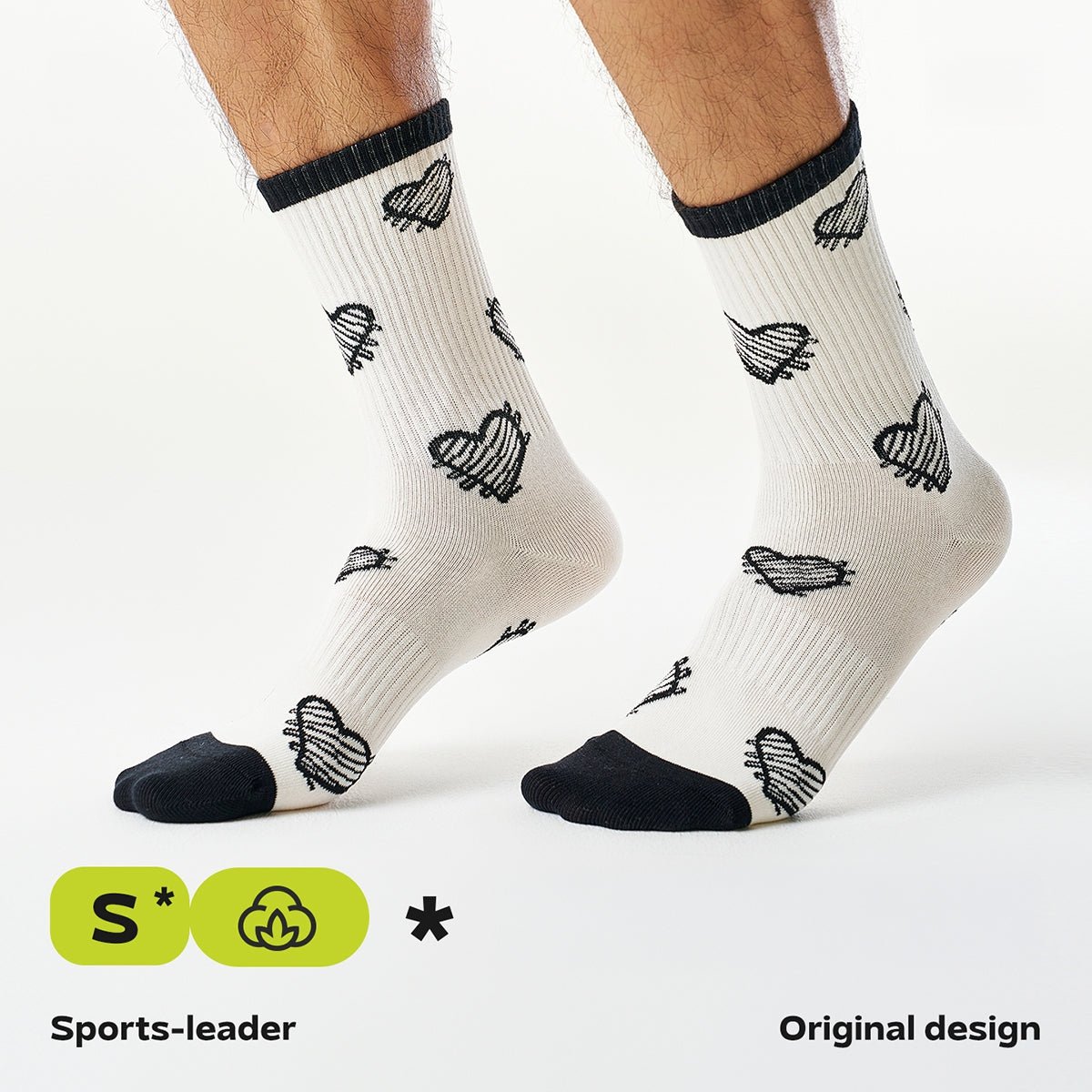 Black & White Graffiti Graphic Mid - Calf Socks – Men's 5 - Pair All - Season Streetwear Set