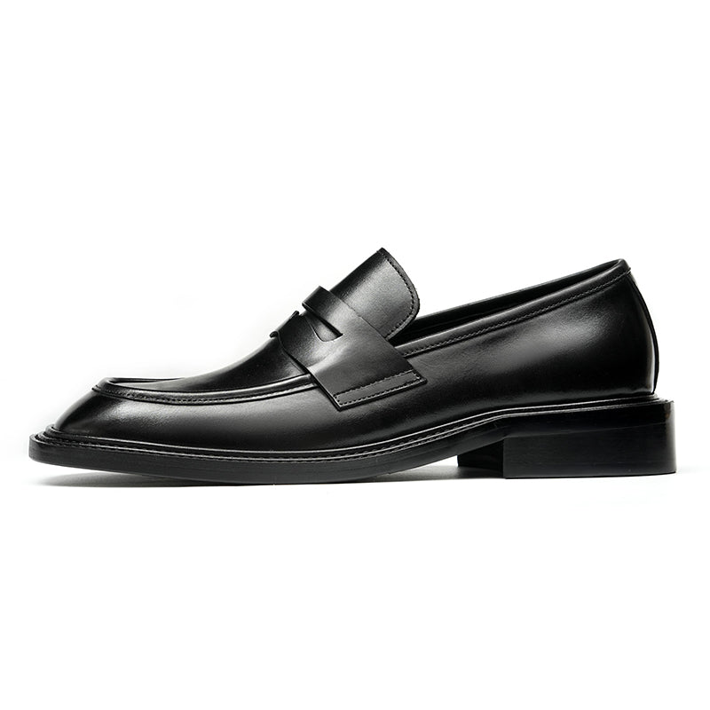 Men’s Calfskin Gradient Leather Loafers with Bold Reinforced Straps