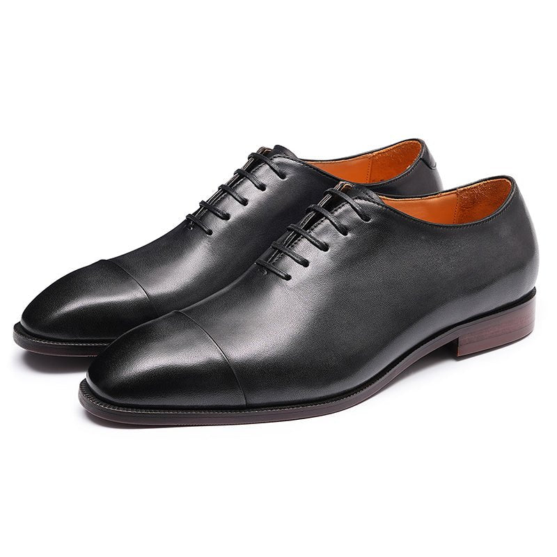 Men’s Calfskin Oxford Cap Toe Lace Up Dress Shoes - 0cm