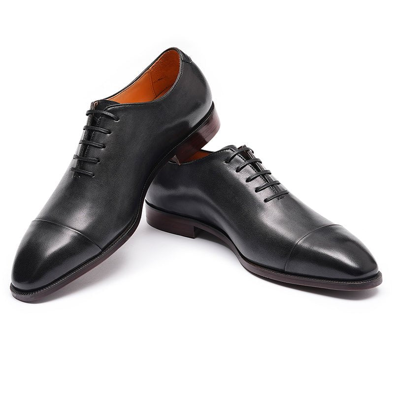 Men’s Calfskin Oxford Cap Toe Lace Up Dress Shoes - 0cm