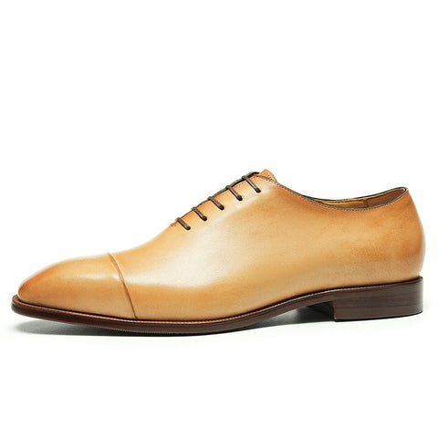 Men’s Calfskin Oxford Cap Toe Lace Up Dress Shoes