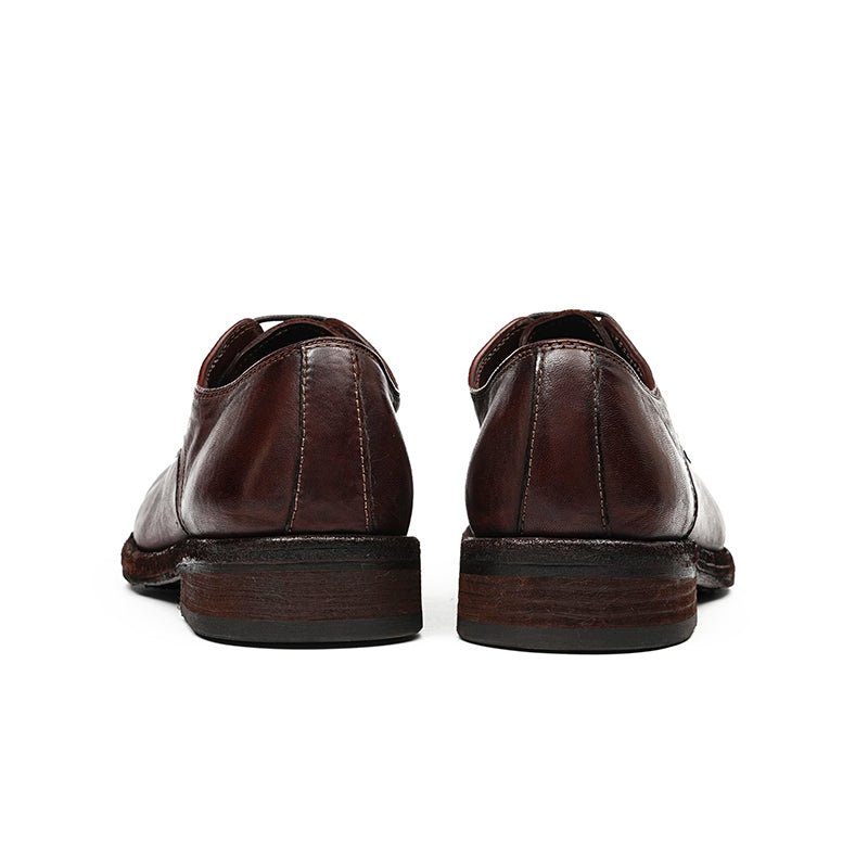 Men’s Classic Derby Shoes with Handcrafted Patina Finish - 0cm