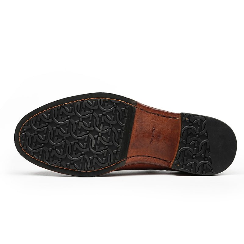 Men’s Classic Derby Shoes with Handcrafted Patina Finish - 0cm