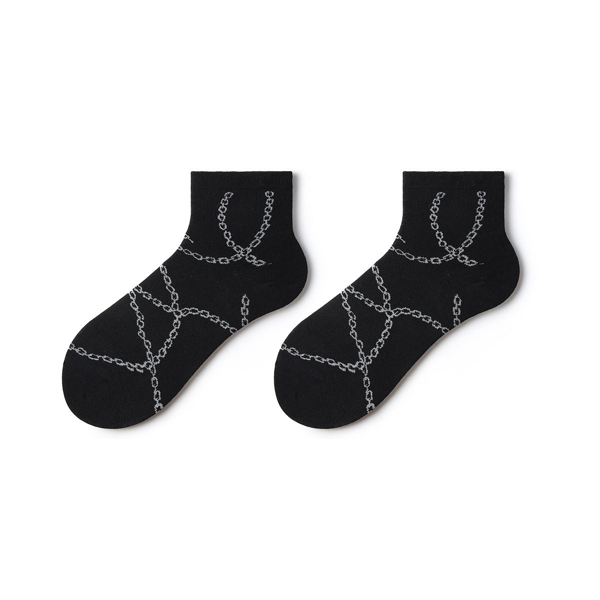 Dark Chain Abstract Art Ankle Socks – Men's 5 - Pair All - Season Short Tube Set