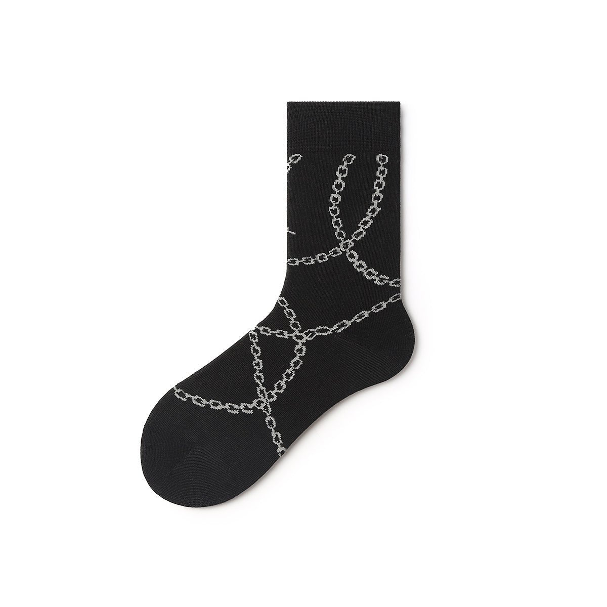 Dark Chain Abstract Art Mid - Calf Socks – Men's 5 - Pair All - Season Crew Set
