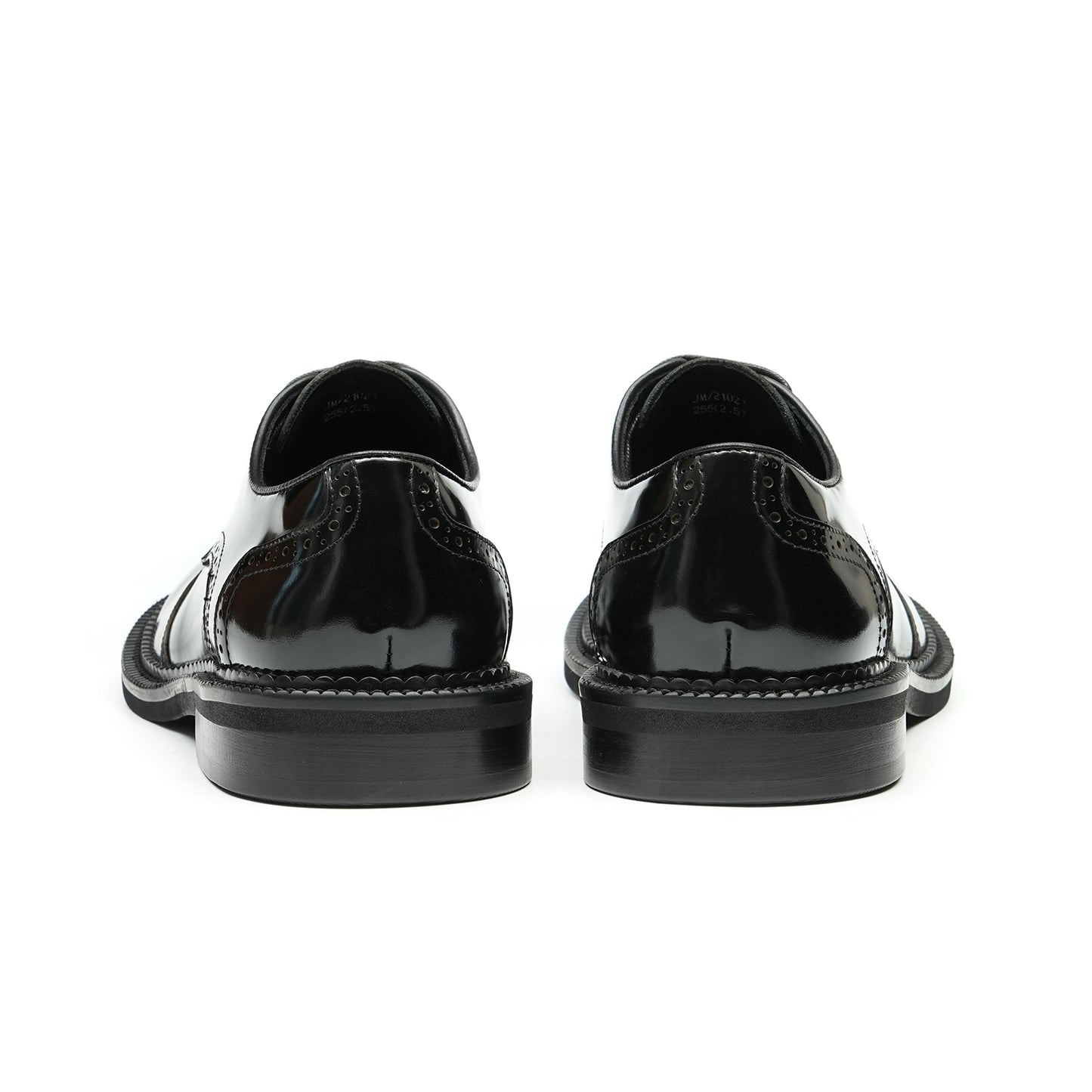 Men's Glossy Calfskin Classic Brogue Lace Up Derby Shoes