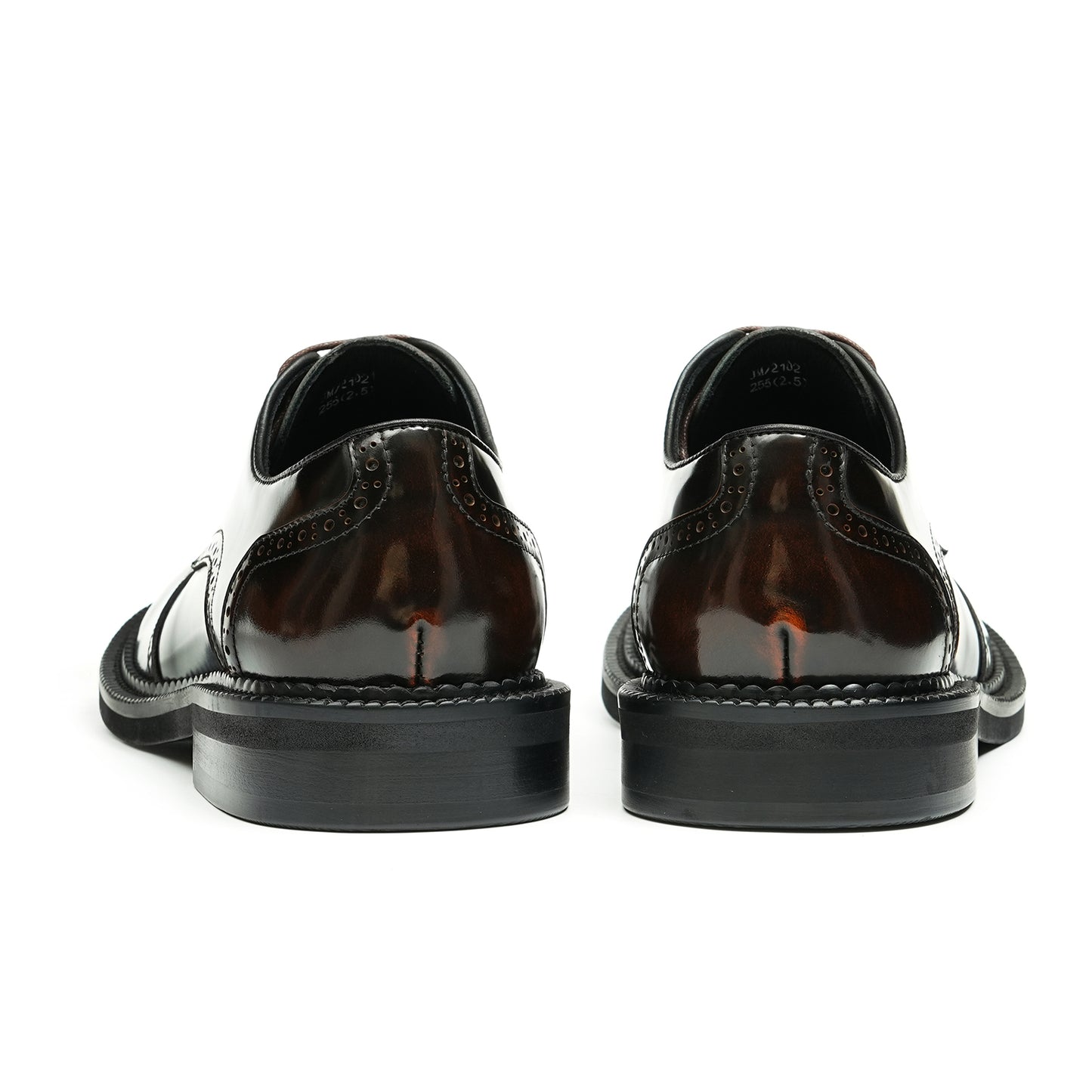 Men's Glossy Calfskin Classic Brogue Lace Up Derby Shoes