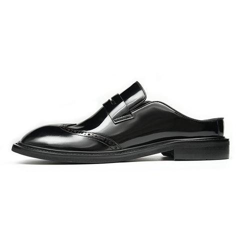 Men’s Glossy Calfskin Classic Slipper Mules