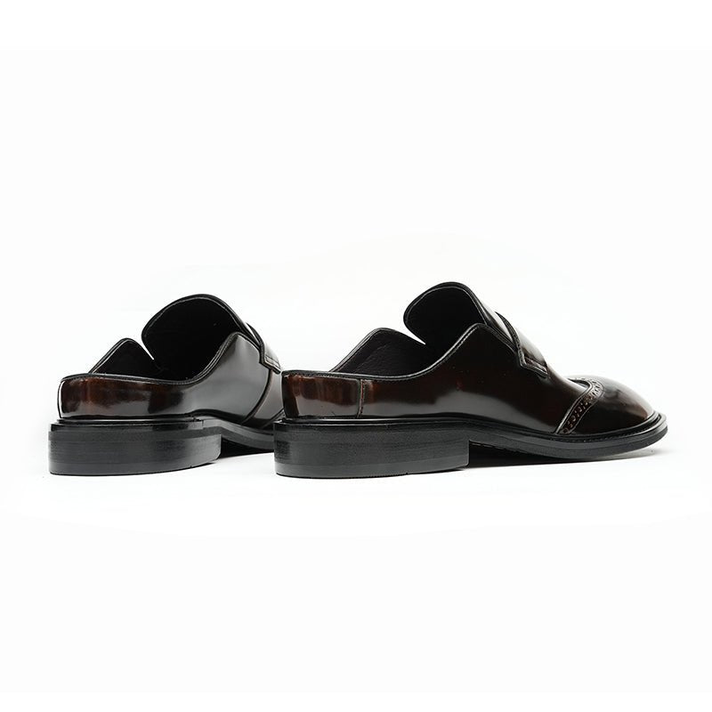Men’s Glossy Calfskin Classic Slipper Mules - 0cm
