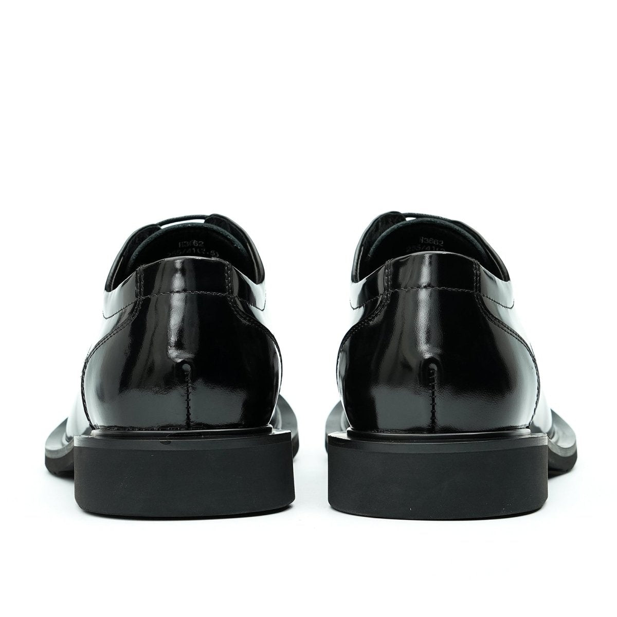 Men’s Glossy Calfskin Sculpted Round Toe Derby Shoes - 0cm