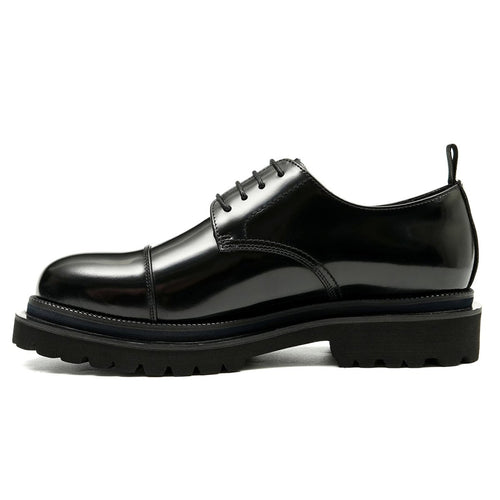 Men’s Glossy Leather Lace Up Derby Shoes - 0cm