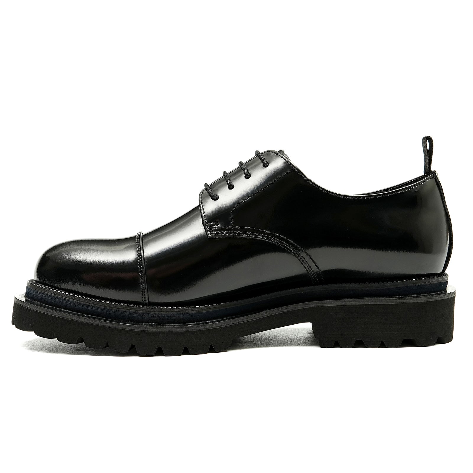 Men’s Glossy Leather Lace Up Derby Shoes