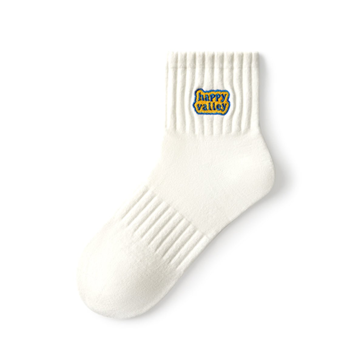 Happy Valley Embroidered Patch Boat Socks – Men's 5 - Pair White Summer Set