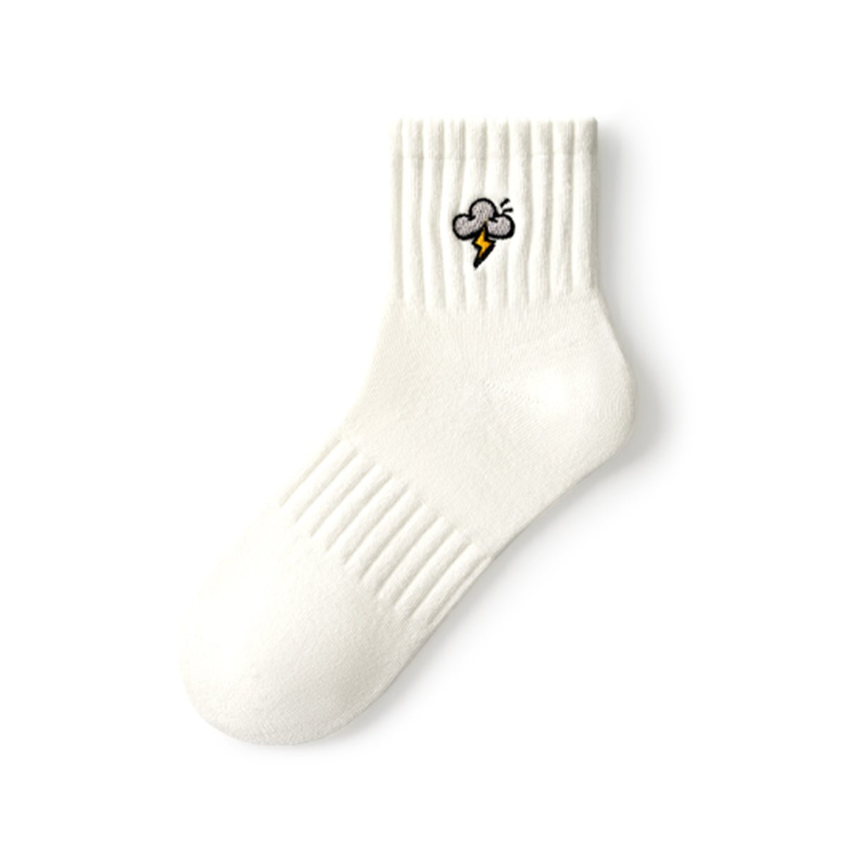Happy Valley Embroidered Patch Boat Socks – Men's 5 - Pair White Summer Set