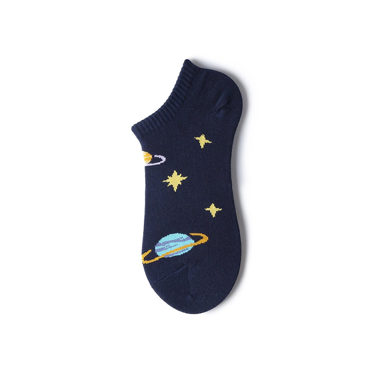 Novelty Pattern Thin Ankle Socks – Men's 5 - Pair Summer Low - Cut Set