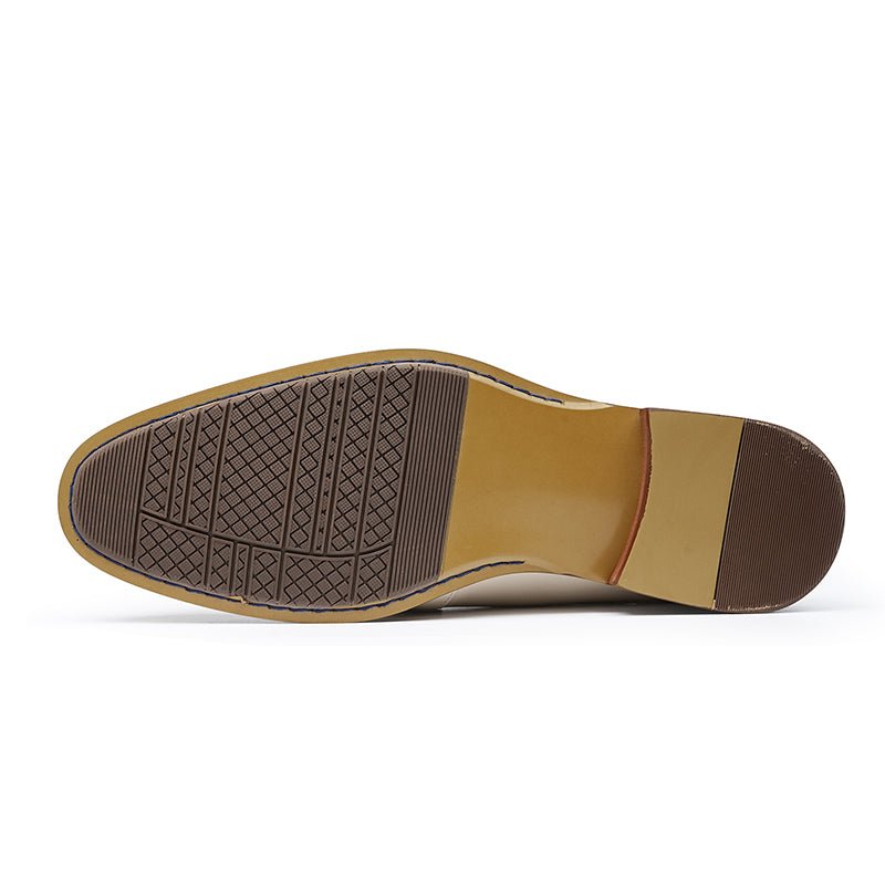 Men’s Posh Cream Leather Mules - 0cm