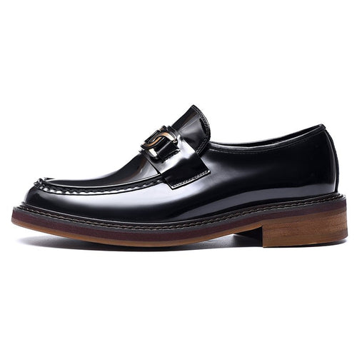 Men's Premium Business Glossy Leather Loafers - 0cm