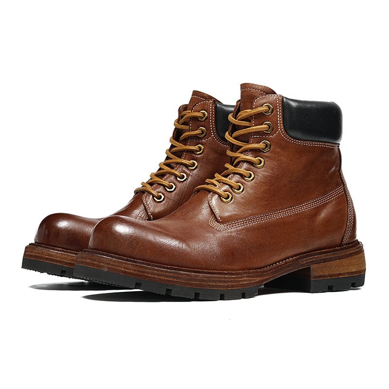 Men’s Rugged Outdoor Combat Boots with Heavy - Duty Traction Sole - 0cm