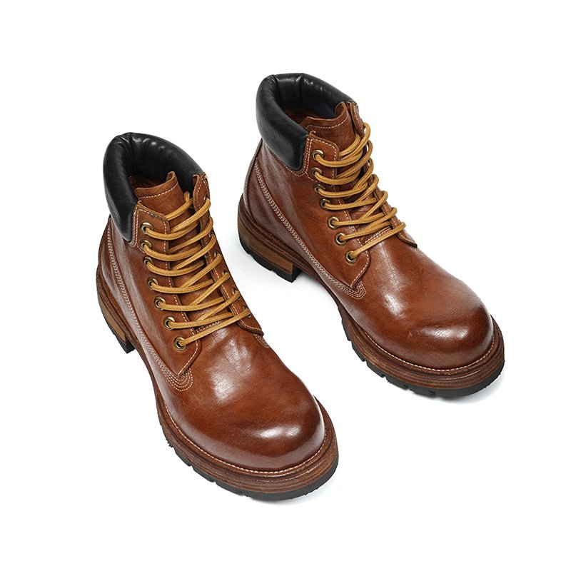 Men’s Rugged Outdoor Combat Boots with Heavy - Duty Traction Sole - 0cm