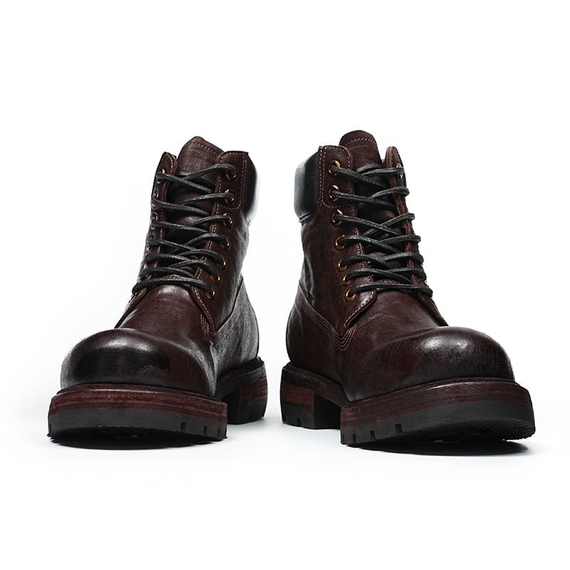 Men’s Rugged Outdoor Combat Boots with Heavy - Duty Traction Sole - 0cm