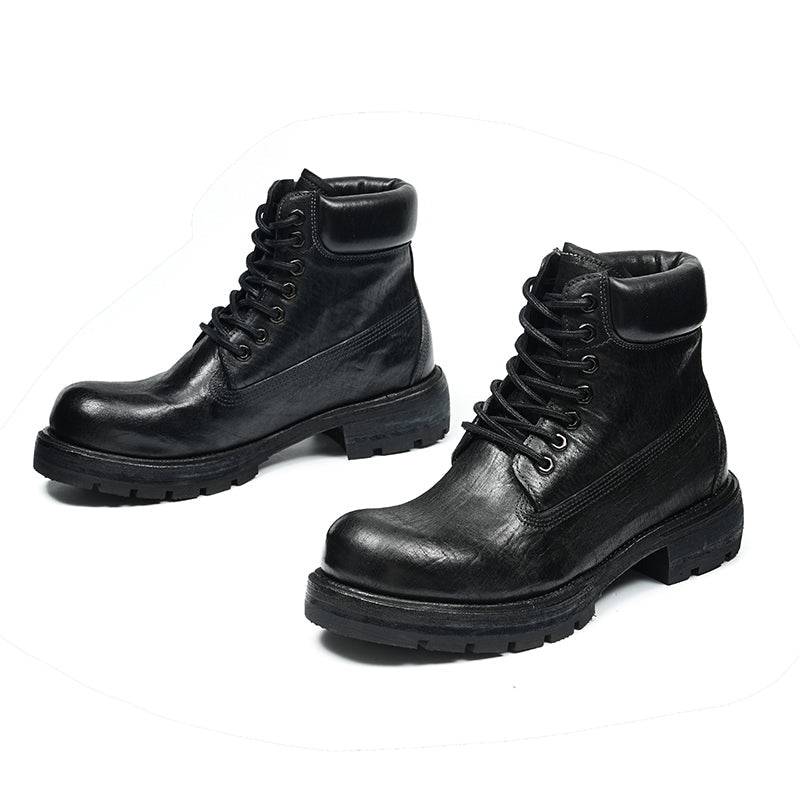 Men’s Rugged Outdoor Combat Boots with Heavy - Duty Traction Sole - 0cm
