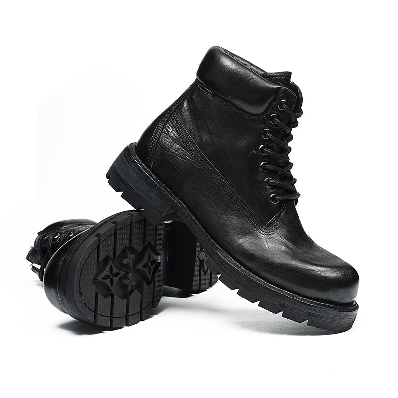 Men’s Rugged Outdoor Combat Boots with Heavy - Duty Traction Sole - 0cm