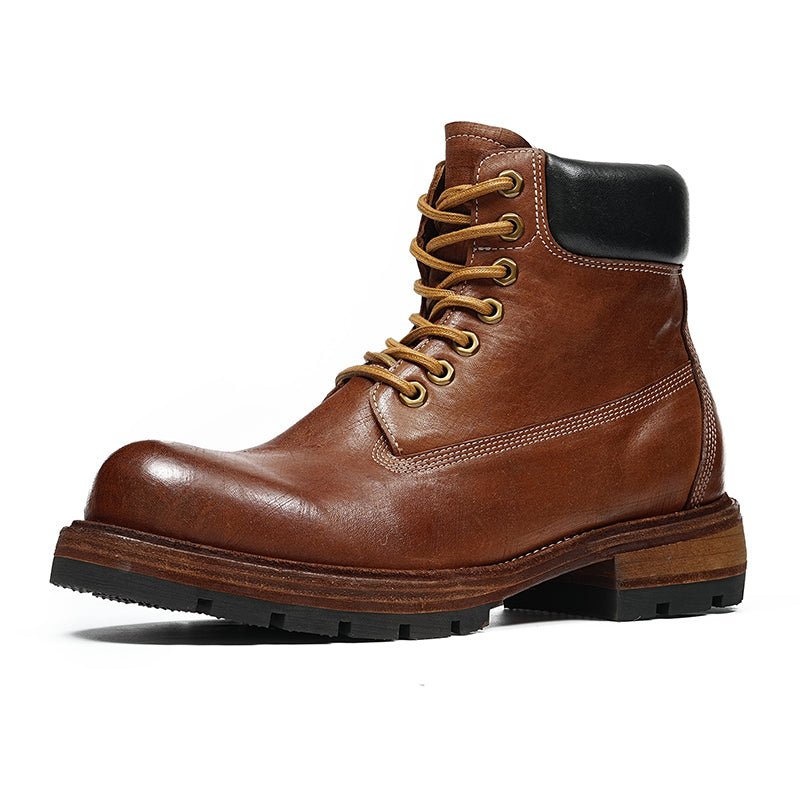 Men’s Rugged Outdoor Combat Boots with Heavy - Duty Traction Sole - 0cm