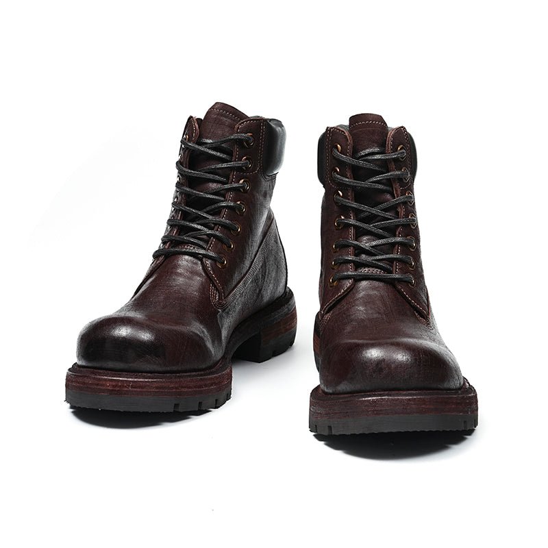 Men’s Rugged Outdoor Combat Boots with Heavy - Duty Traction Sole - 0cm