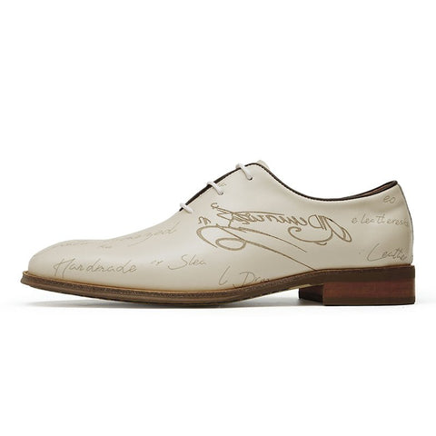 Men’s Script-Engraved Lace up Oxford Dress Shoes