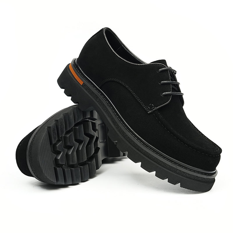 Men’s Suede Derby Shoes with Rugged Business Sole - 0cm