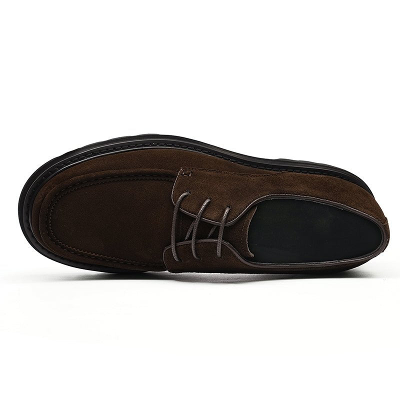 Men’s Suede Derby Shoes with Rugged Business Sole - 0cm
