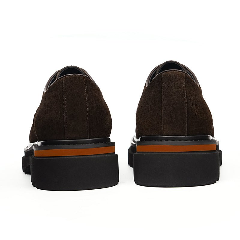 Men’s Suede Derby Shoes with Rugged Business Sole - 0cm