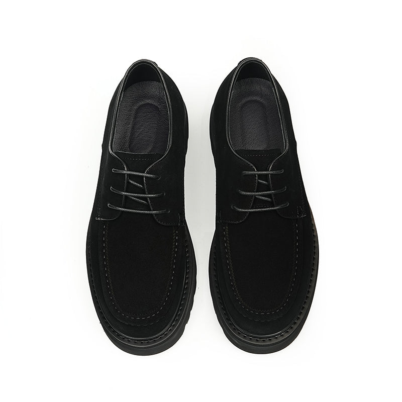 Men’s Suede Derby Shoes with Rugged Business Sole - 0cm