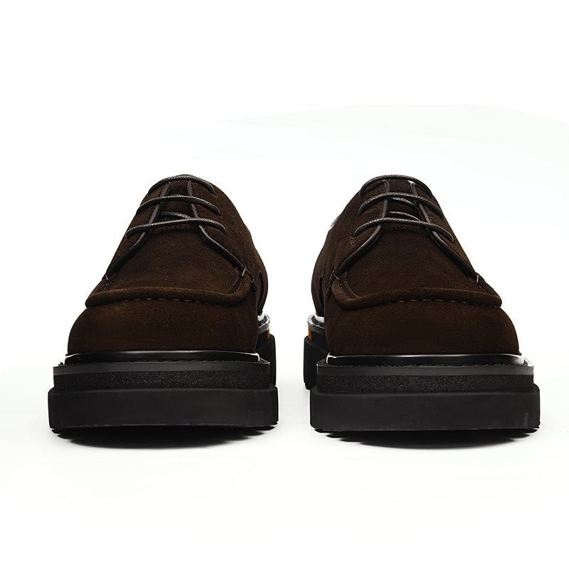Men’s Suede Derby Shoes with Rugged Business Sole - 0cm