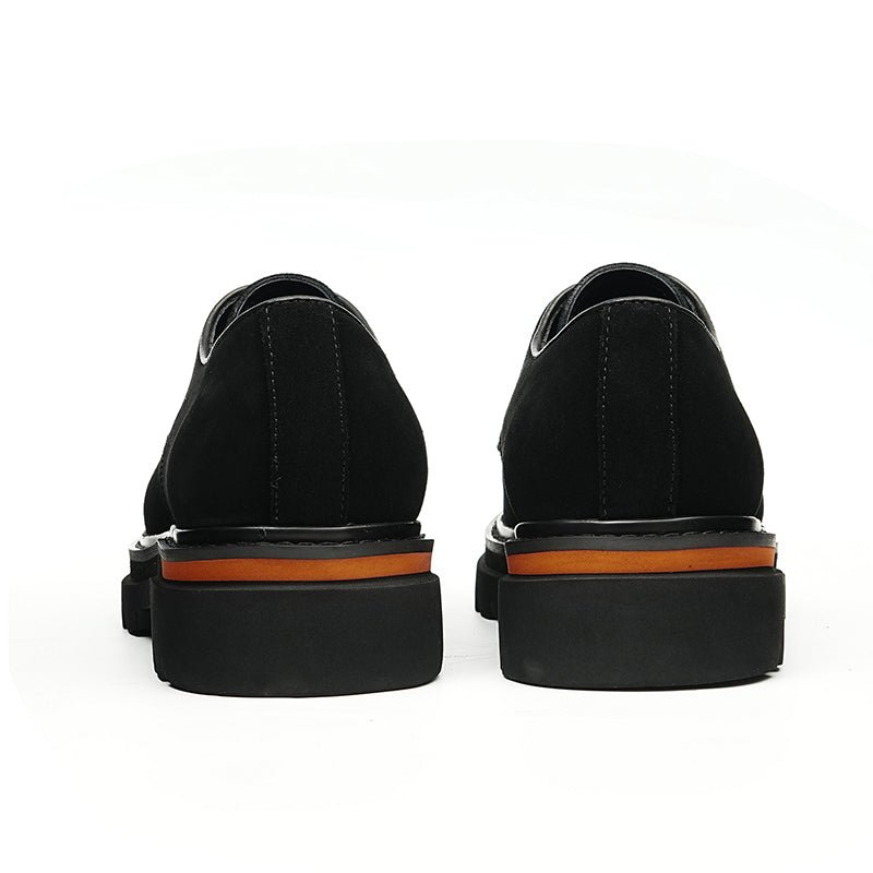 Men’s Suede Derby Shoes with Rugged Business Sole - 0cm
