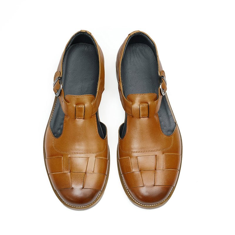 Men’s Woven Leather Riviera Sandals - 0cm