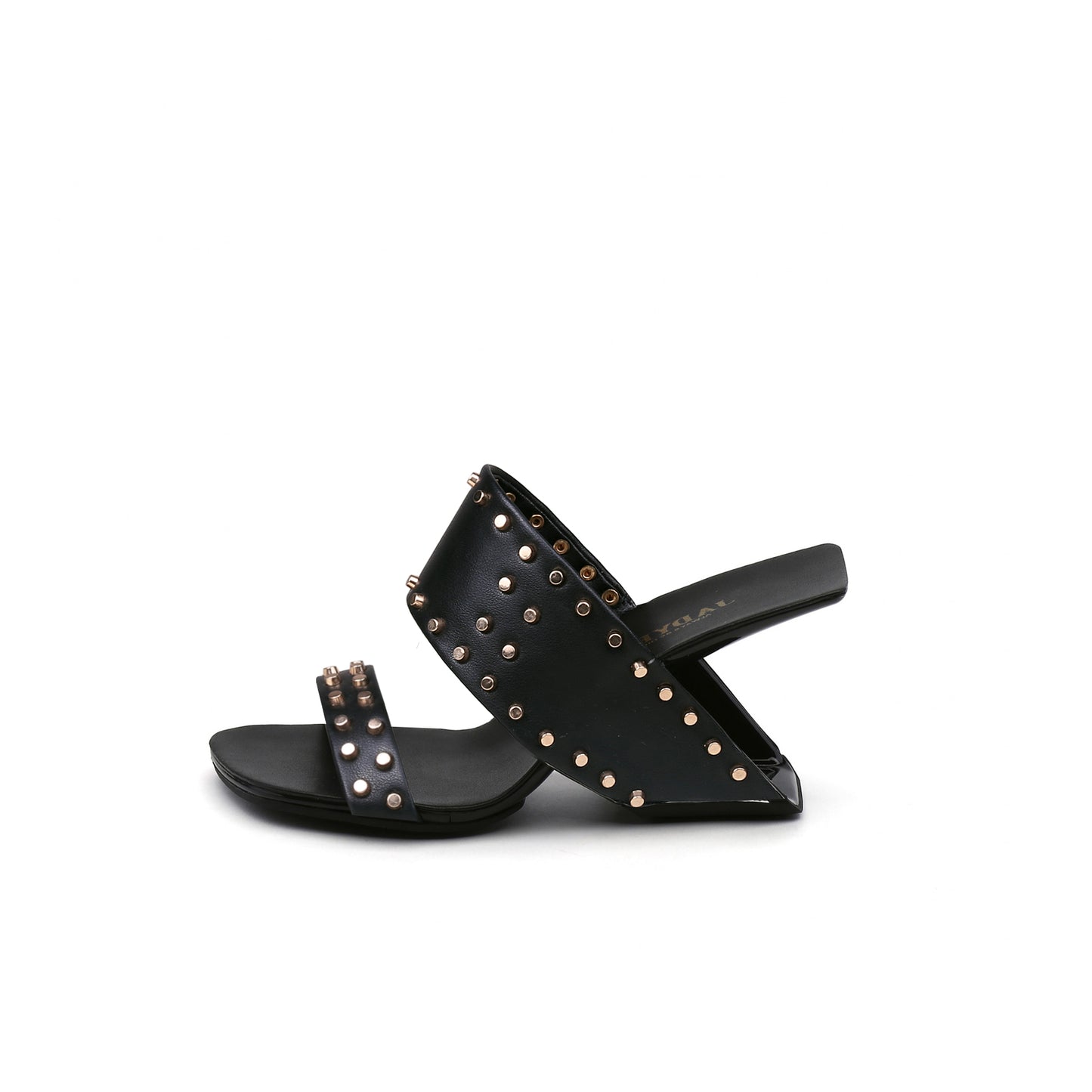 Edgy Metal Embellished Heel Less Mules
