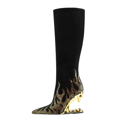 metallic - flames - bite - heel - black - knee - high - boots_all_gold_1.jpg