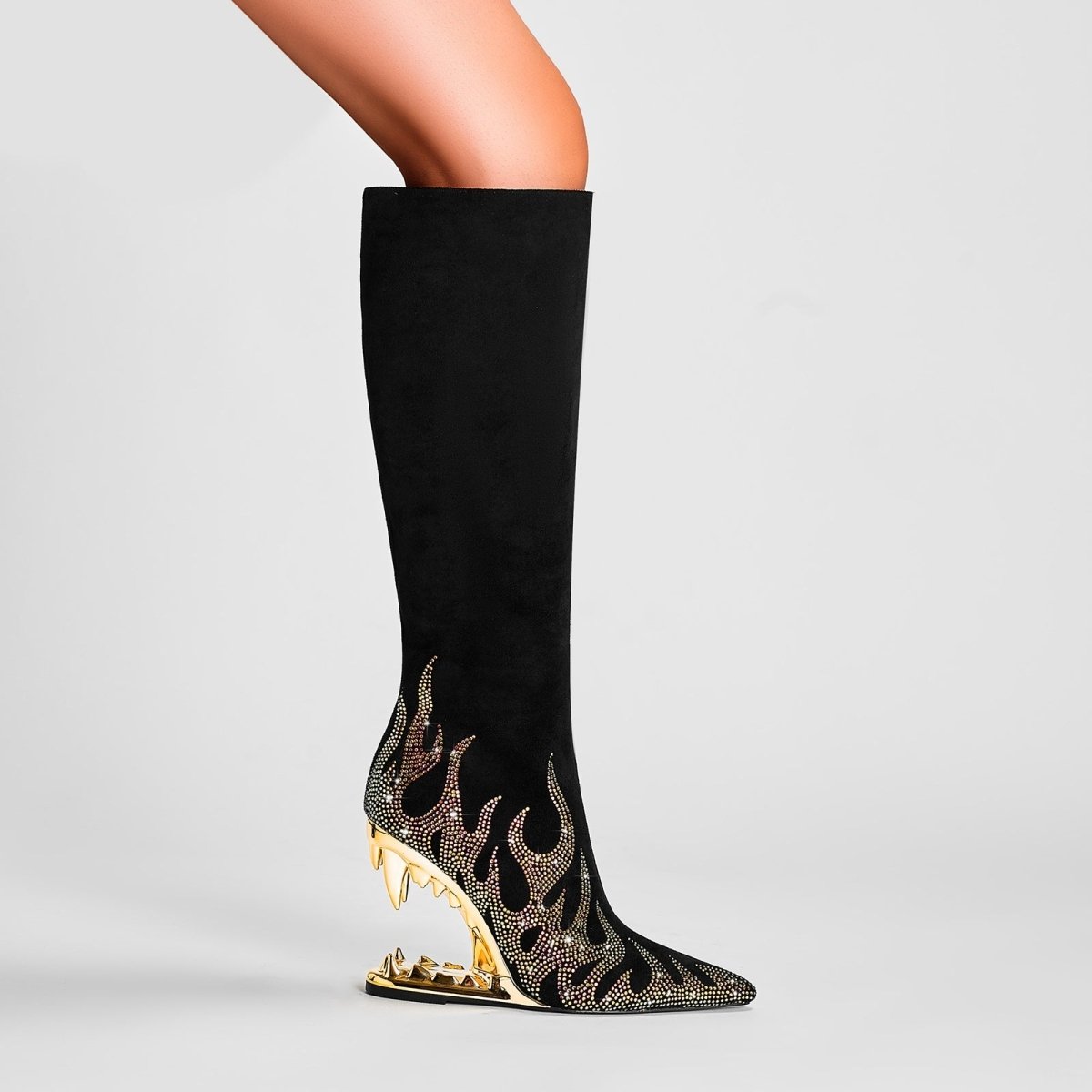 metallic - flames - bite - heel - black - knee - high - boots_all_gold_7.jpg