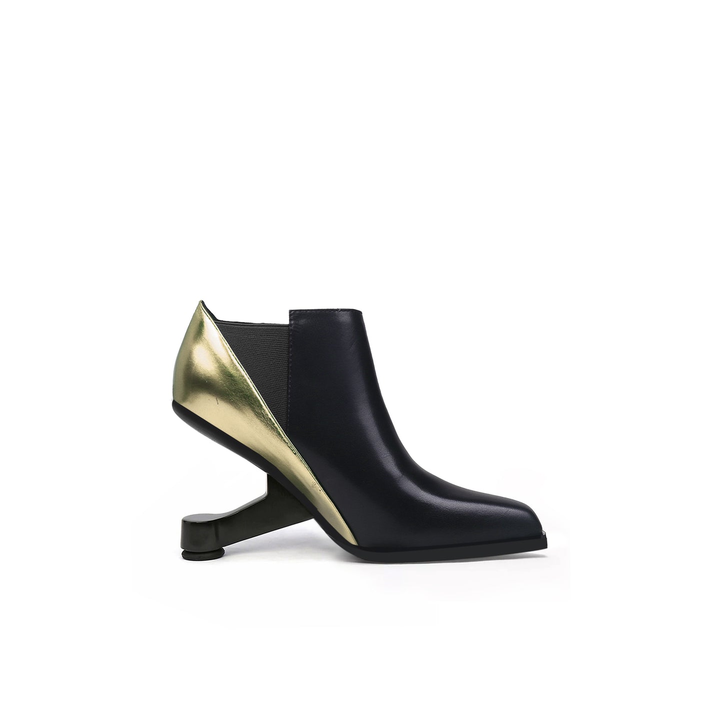 metallic leather panel boots all gold 3