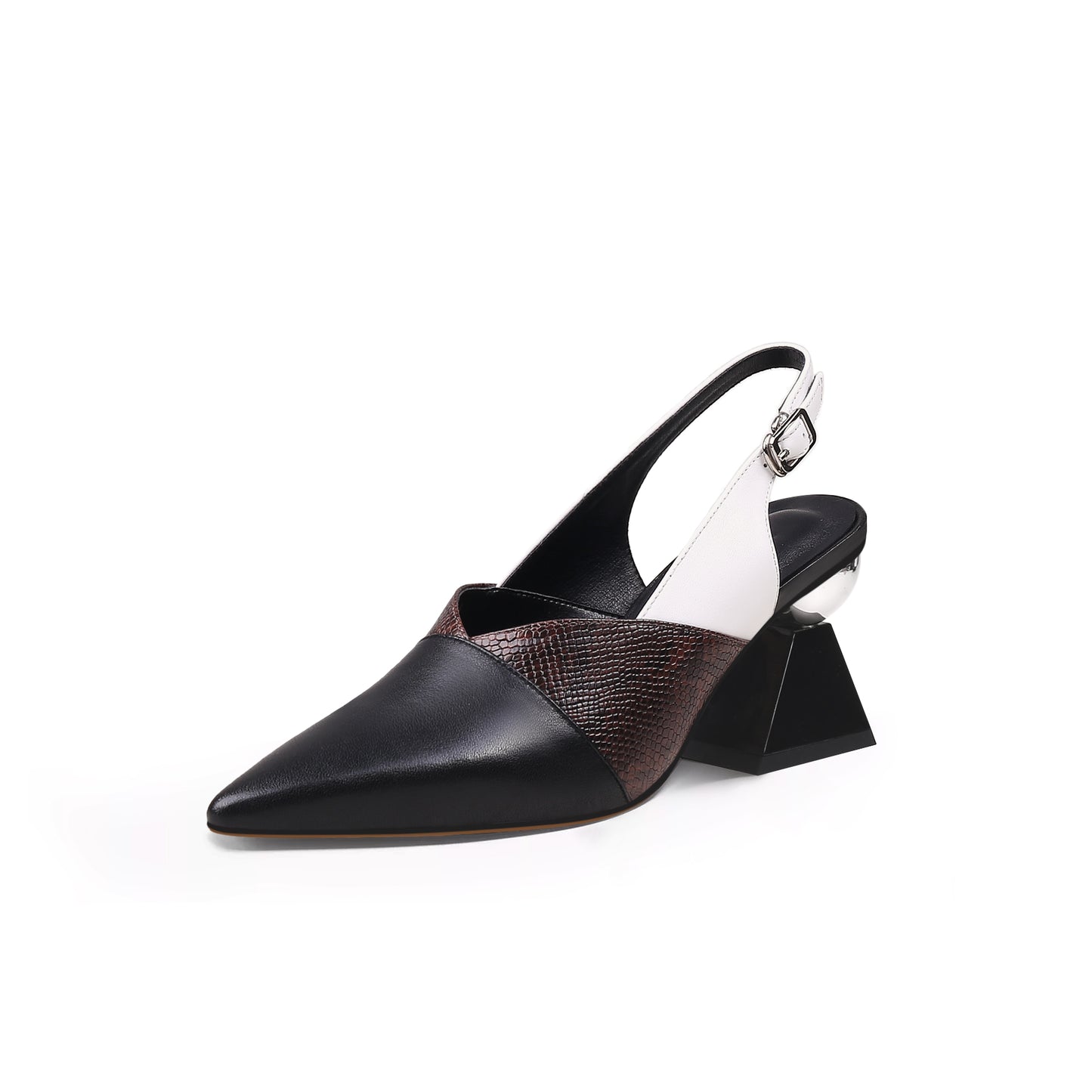 metallic slingback heels all black 2