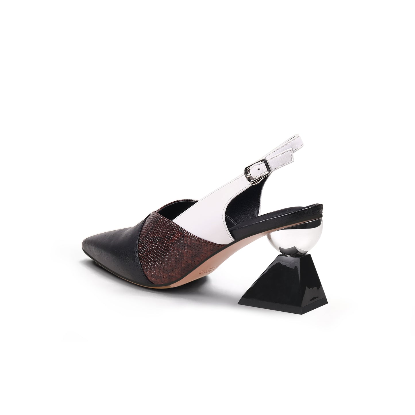 metallic slingback heels all black 4