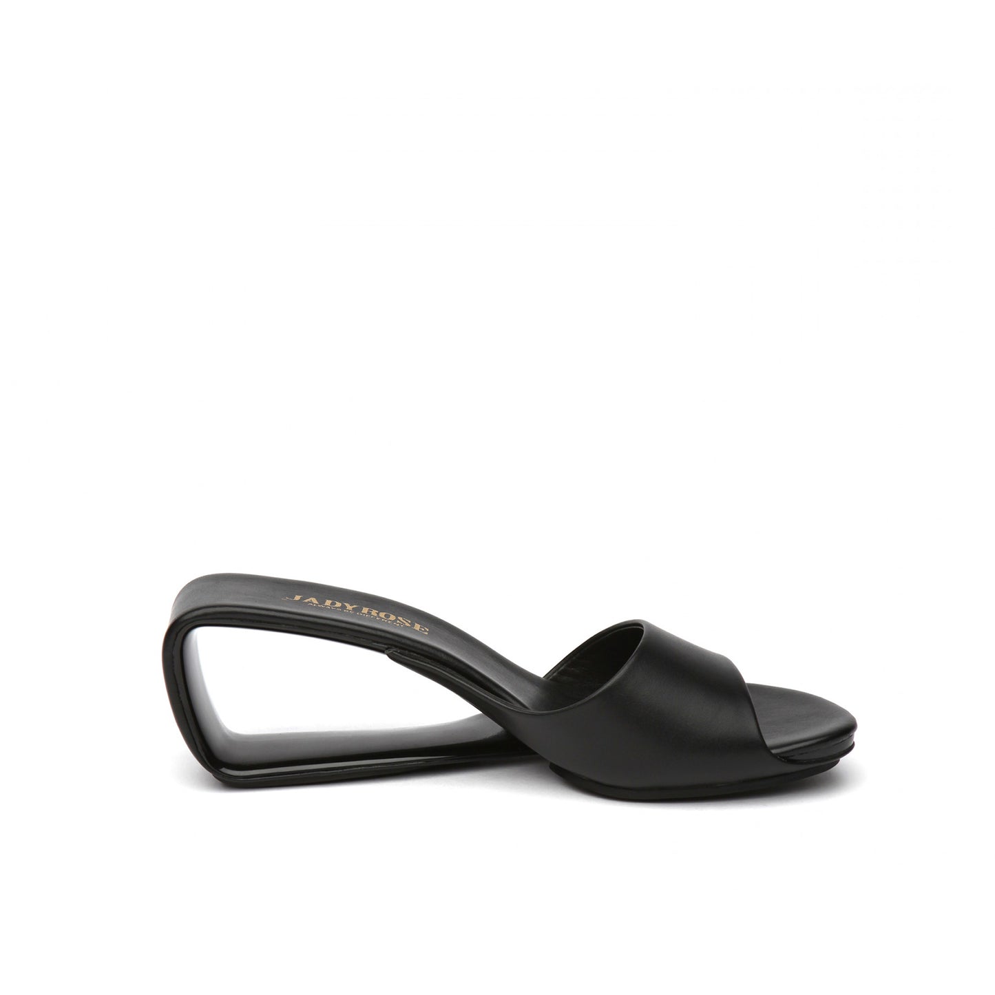 mid heel wedge sandals all black 3