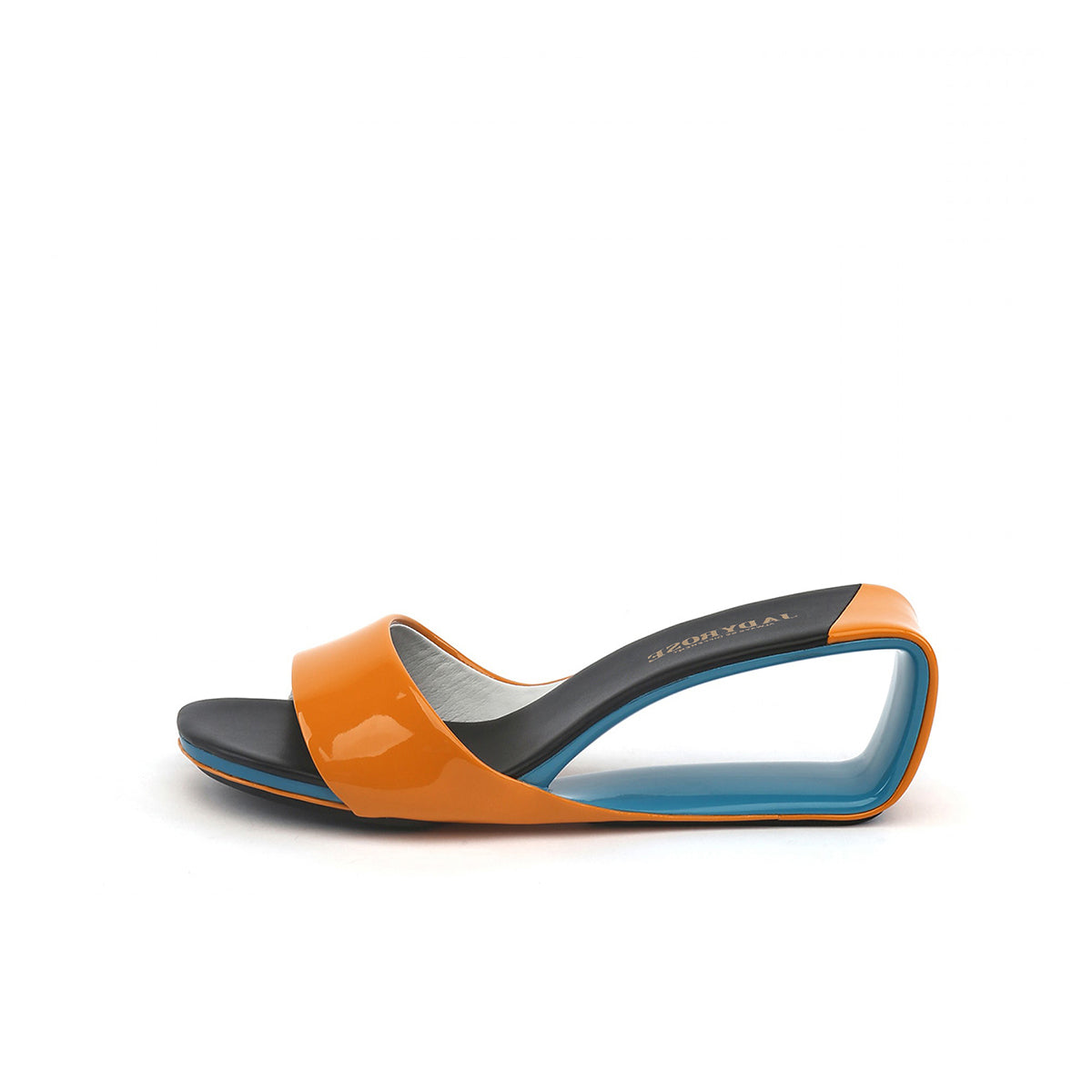 mid heel wedge sandals all orange 1