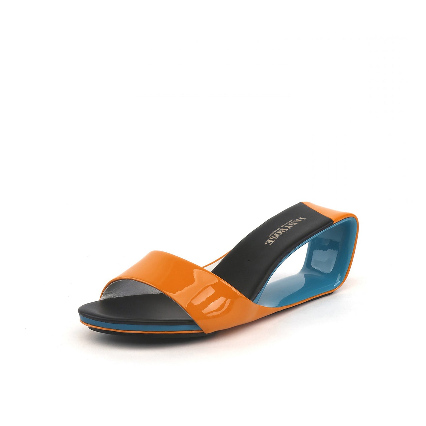 mid heel wedge sandals all orange 2