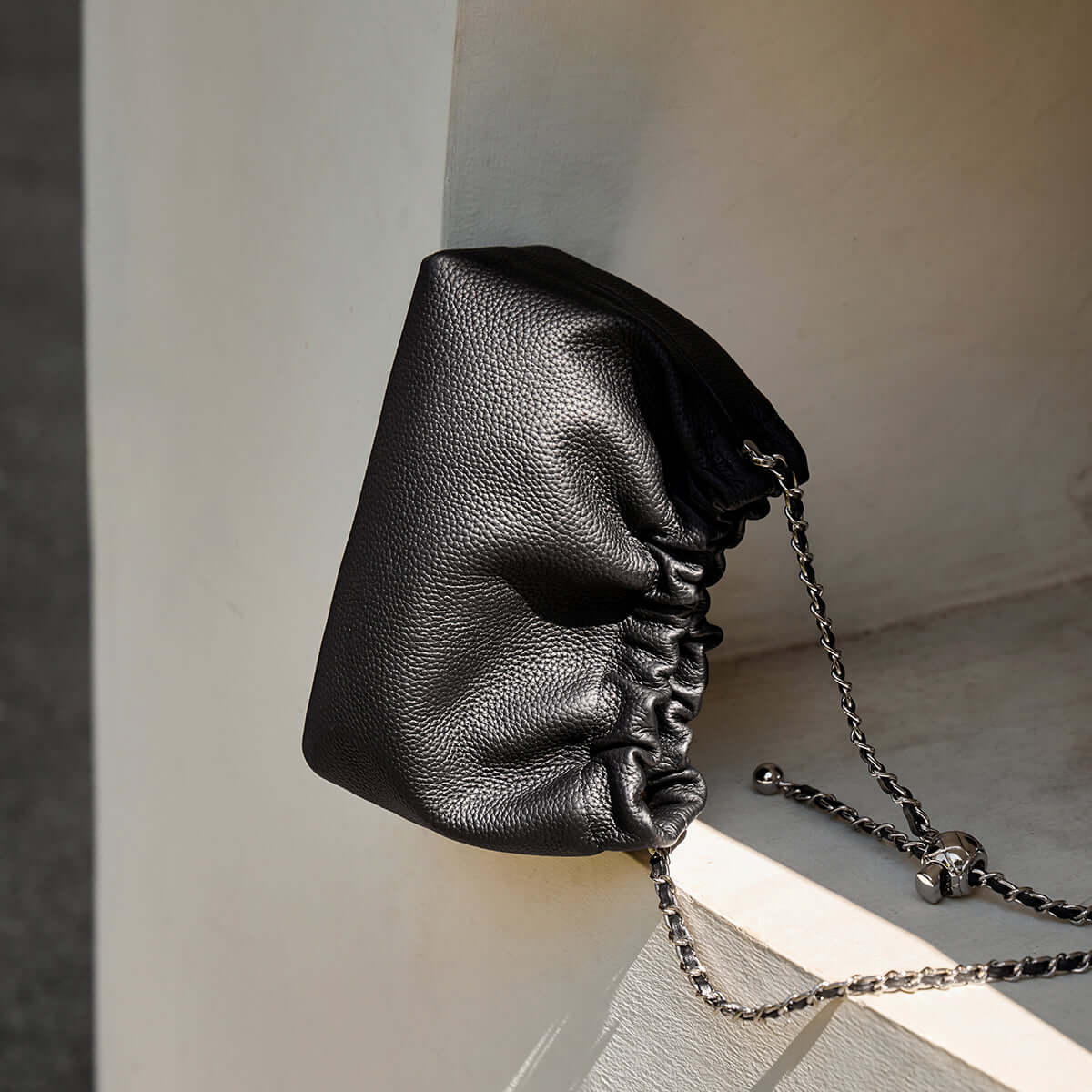 mini dumpling clutch crossbody bag black 2